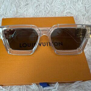 LOUIS VUITTON Acetate 1.1 Millionaires Sunglasses Transparent Grey Lenses